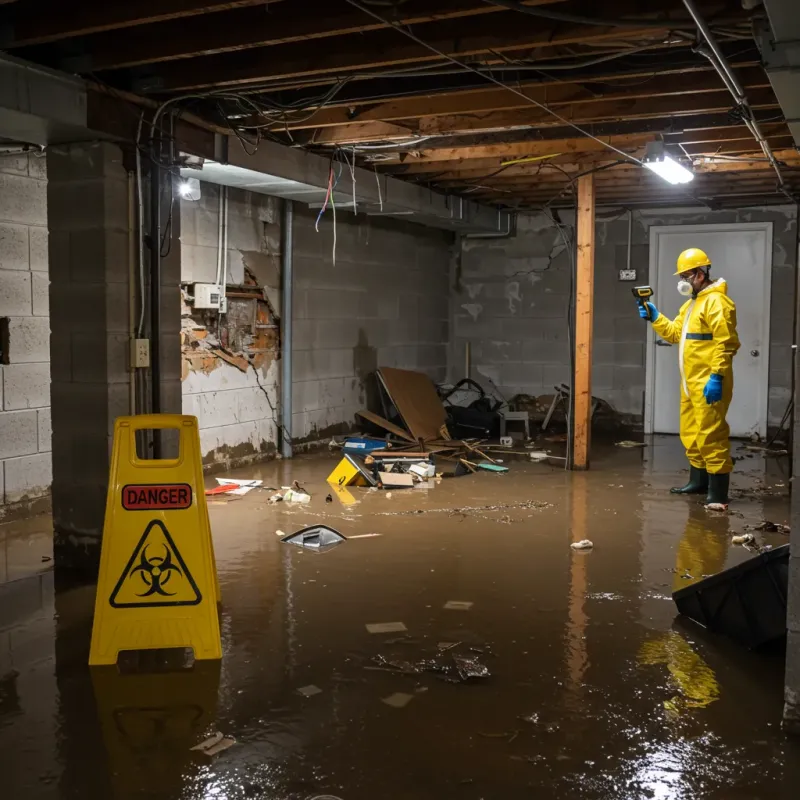 Flooded Basement Electrical Hazard in Monongalia County, WV Property