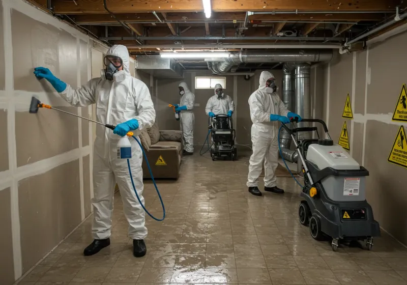 Basement Moisture Removal and Structural Drying process in Monongalia County, WV
